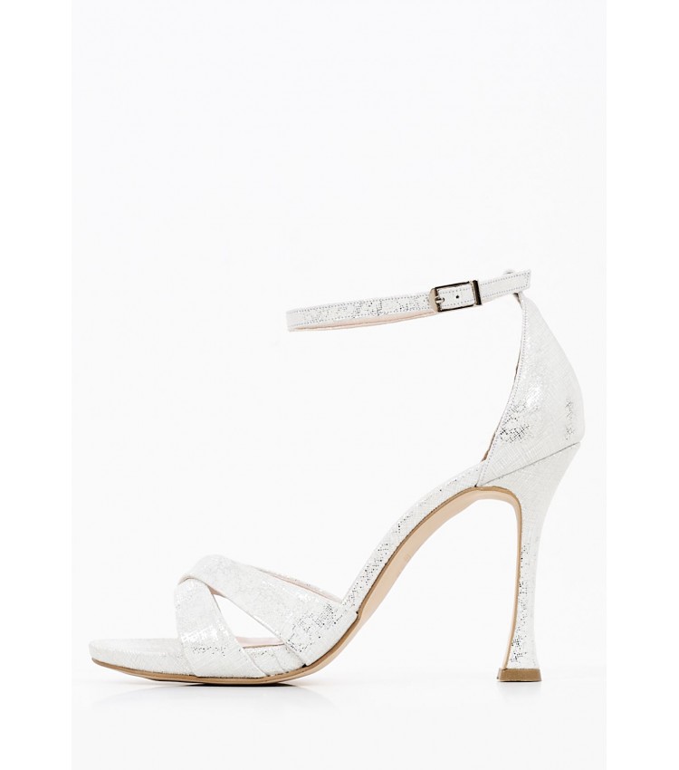 Women Sandals 2242.92802K Silver Nubuck Leather Mortoglou