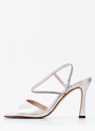 Women Sandal High Mamba.Pat Beige Shiny Leather Jeffrey Campbell