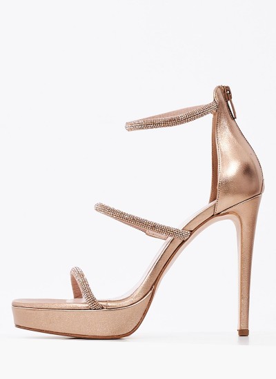 Women Pumps & Peeptoes High 571503 Gold Leather Mourtzi