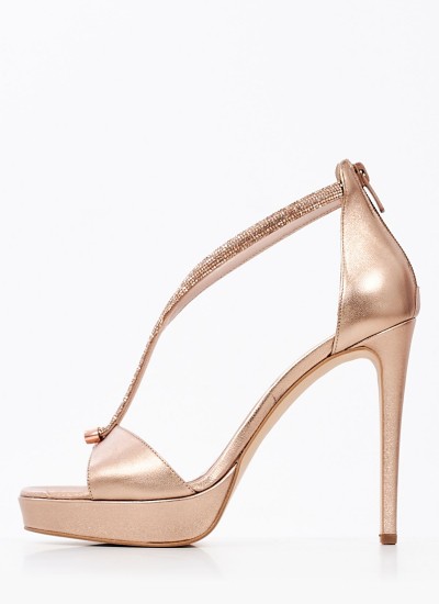 Women Pumps & Peeptoes High 571503 Gold Leather Mourtzi