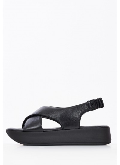 Women Platforms Low 28233 Black Leather Tamaris