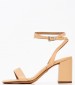 Women Sandals 28314 Beige Leather Tamaris