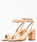 Women Sandals 28314 Beige Leather Tamaris