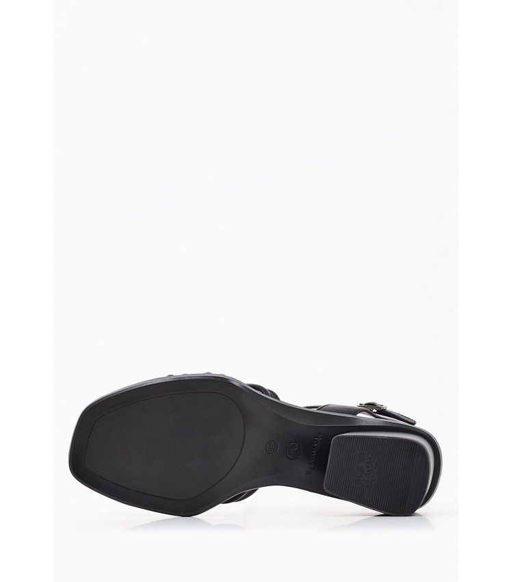 Women Sandals 28343 Black Leather Tamaris