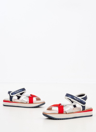 Παιδικά Παπούτσια Casual London.One Μπλε Ύφασμα Pepe Jeans
