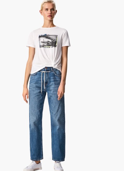 Γυναικείες Μπλούζες - Τοπ Daia Άσπρο Βαμβάκι Pepe Jeans