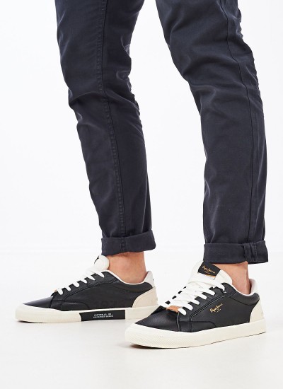 Ανδρικά Παντελόνια Callen.Crop Μαύρο Πολυεστέρα Pepe Jeans