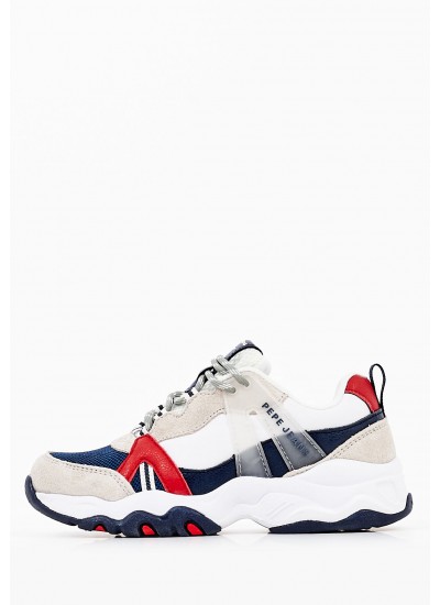 Παιδικά Παπούτσια Casual Monster.Track Μπλε Δέρμα Καστόρι Pepe Jeans