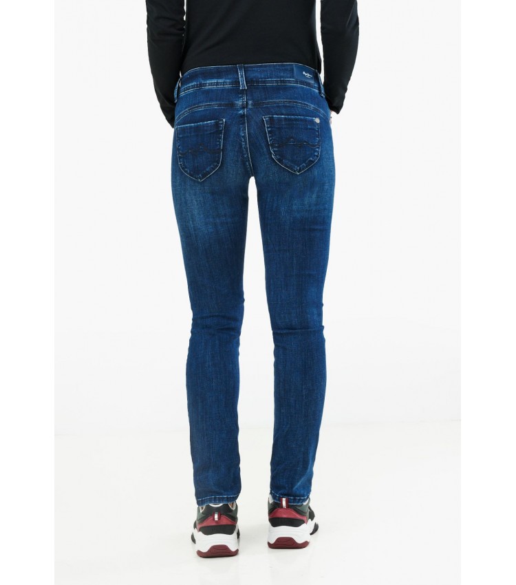 Γυναικεία Παντελόνια New.Brooke Σκούρο Μπλε Βαμβάκι Pepe Jeans