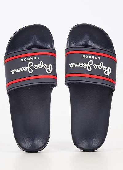 Παιδικά Παπούτσια Casual London.One Μπλε Ύφασμα Pepe Jeans