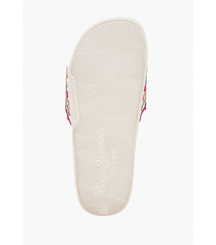 Women Flip Flops & Sandals Slider.Colors White Rubber Pepe Jeans