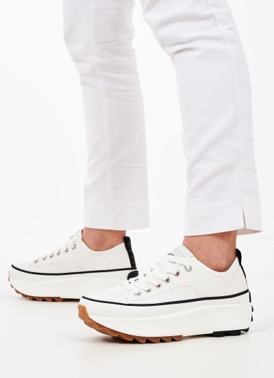 Γυναικεία Παπούτσια Casual Woking.Cord Άσπρο Ύφασμα Pepe Jeans