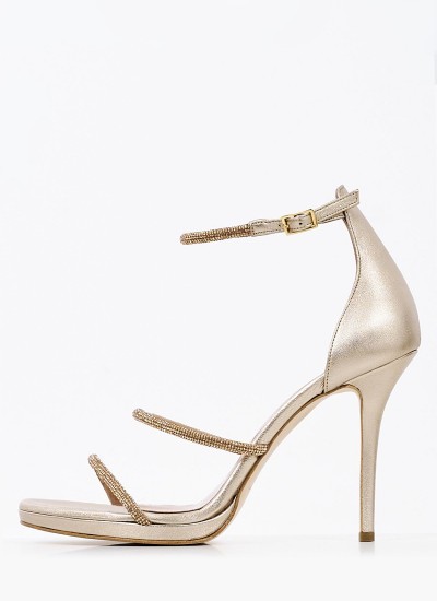 Women Pumps & Peeptoes High 571503 Gold Leather Mourtzi