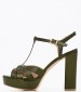 Women Sandals 850F27 Olive Leather Mourtzi