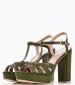 Women Sandals 850F27 Olive Leather Mourtzi