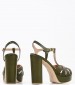 Women Sandals 850F27 Olive Leather Mourtzi