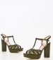 Women Sandals 850F27 Olive Leather Mourtzi