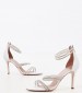 Women Sandals 86019 White Leather Mourtzi