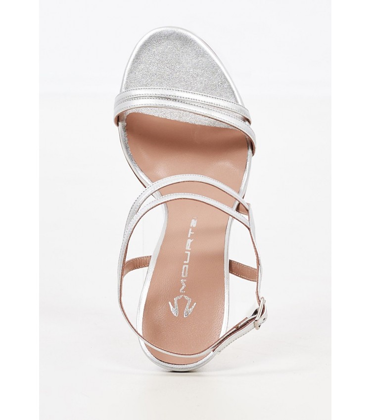 Women Sandals 86020 Silver Leather Mourtzi
