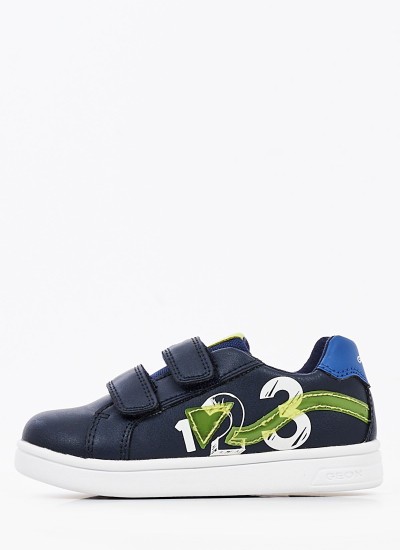 Παιδικά Παπούτσια Casual B.Each Μπλε Δέρμα Καστόρι Geox