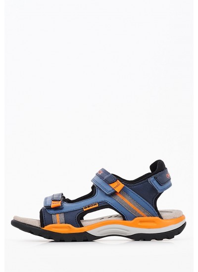 Kids Flip Flops & Sandals J.Borealis Blue ECOleather Geox