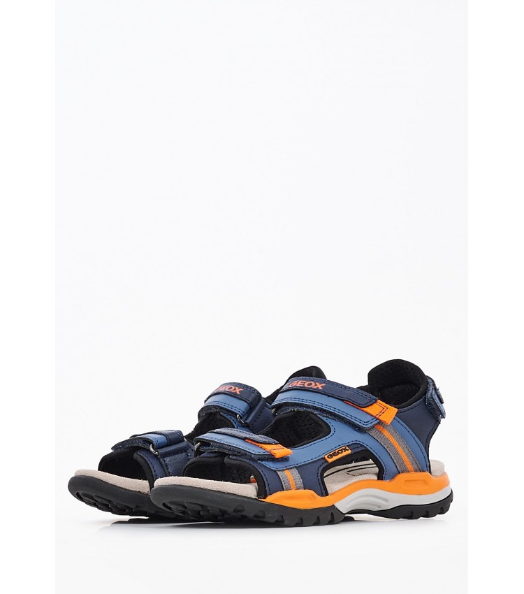 Kids Flip Flops & Sandals J.Borealis Blue ECOleather Geox