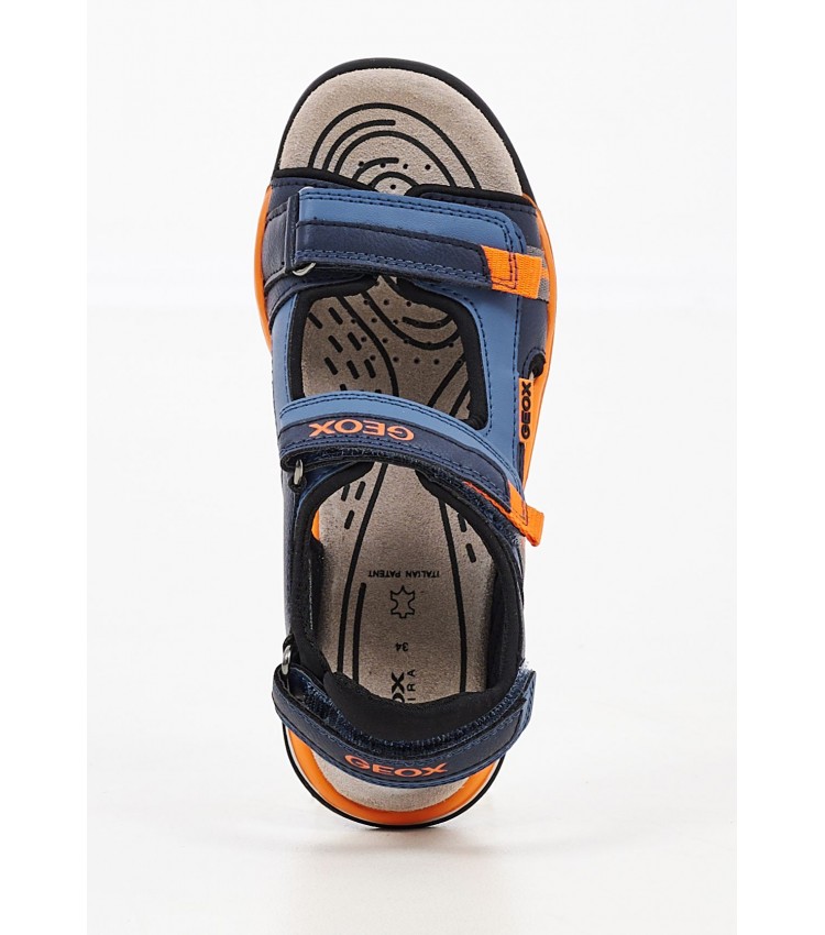 Kids Flip Flops & Sandals J.Borealis Blue ECOleather Geox