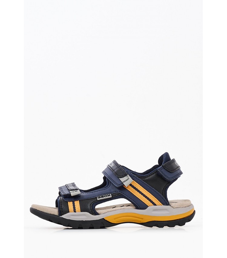 Kids Flip Flops & Sandals J.Borealis DarkBlue ECOleather Geox