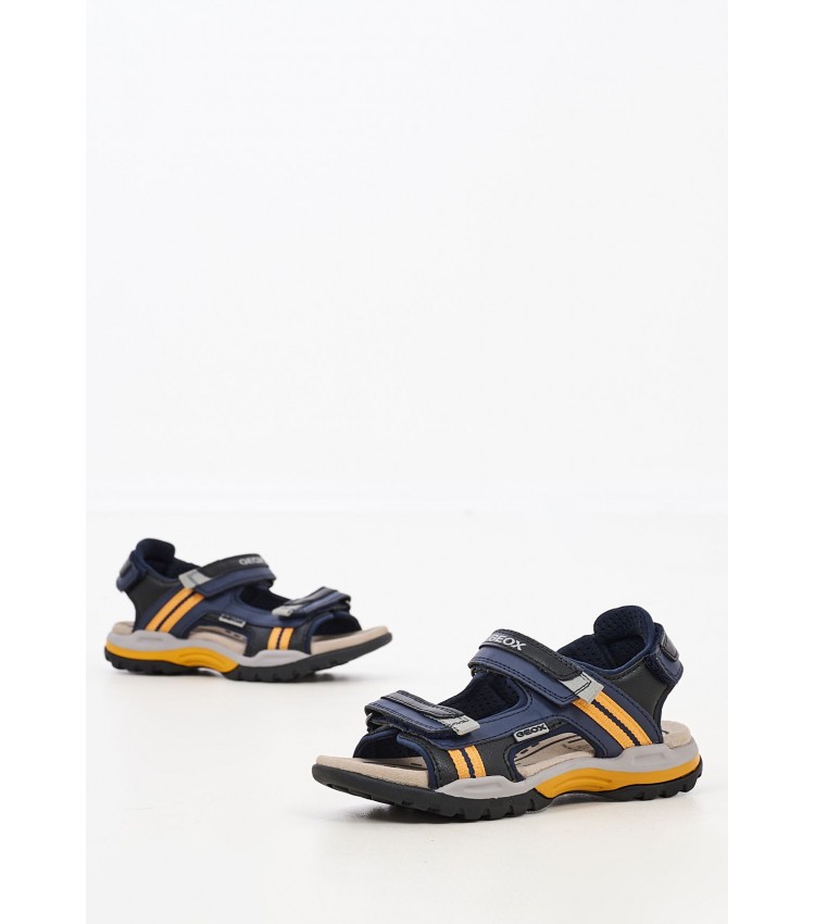 Kids Flip Flops & Sandals J.Borealis DarkBlue ECOleather Geox