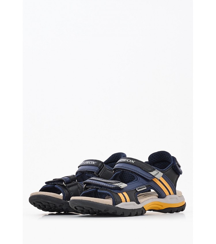 Kids Flip Flops & Sandals J.Borealis DarkBlue ECOleather Geox