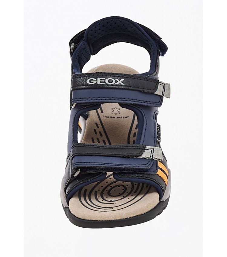 Kids Flip Flops & Sandals J.Borealis DarkBlue ECOleather Geox