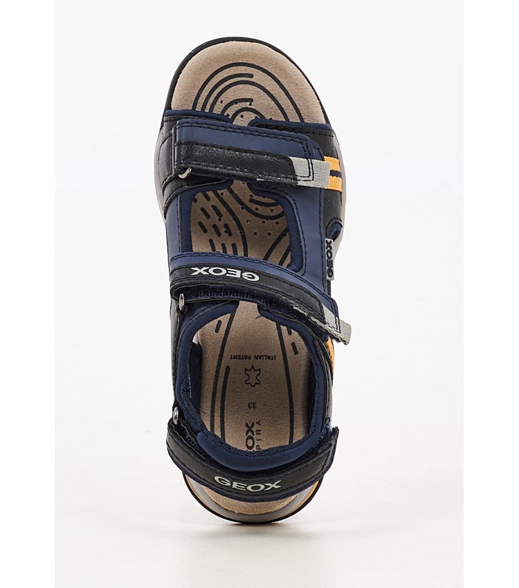 Kids Flip Flops & Sandals J.Borealis DarkBlue ECOleather Geox