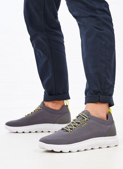 Ανδρικά Παπούτσια Casual Spherica Γκρι Ύφασμα Geox