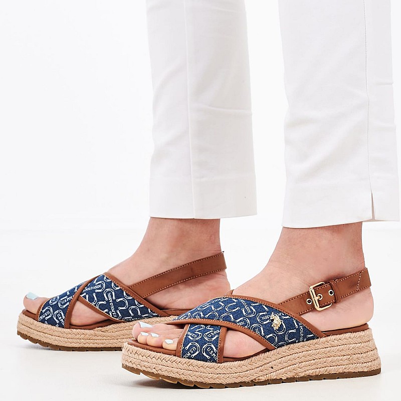 Women Platforms Low Kate005 Blue U.S. Polo Assn.