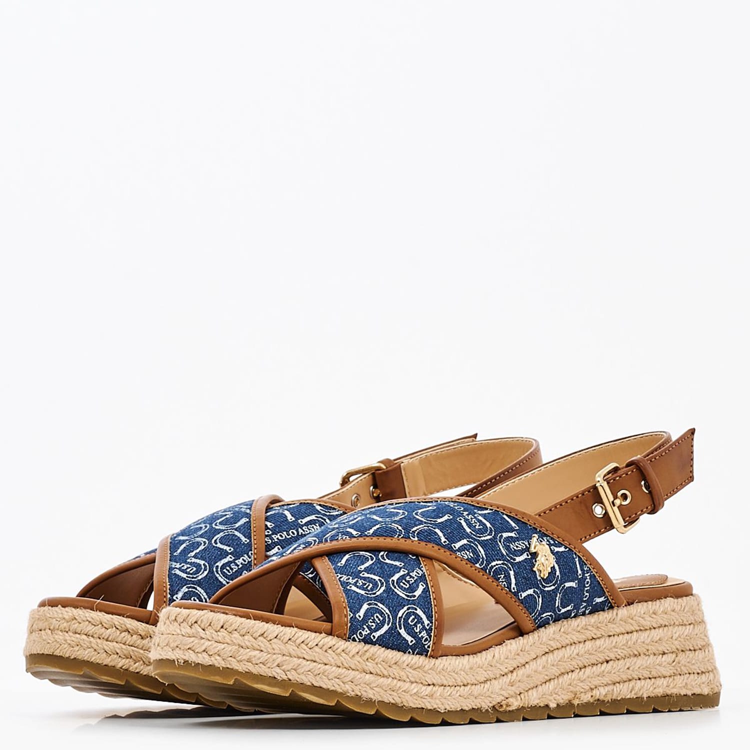 Women Platforms Low Kate005 Blue U.S. Polo Assn.