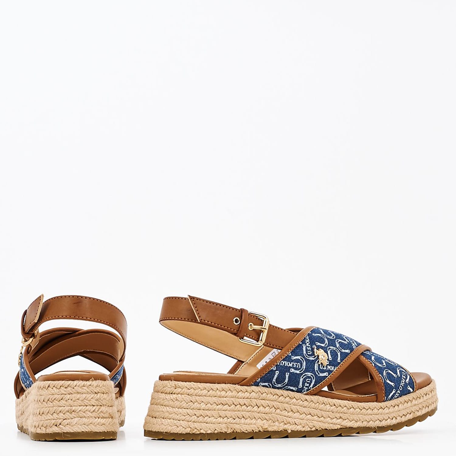 Women Platforms Low Kate005 Blue U.S. Polo Assn.