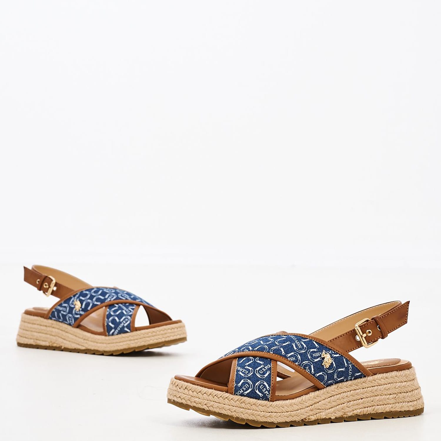 Women Platforms Low Kate005 Blue U.S. Polo Assn.
