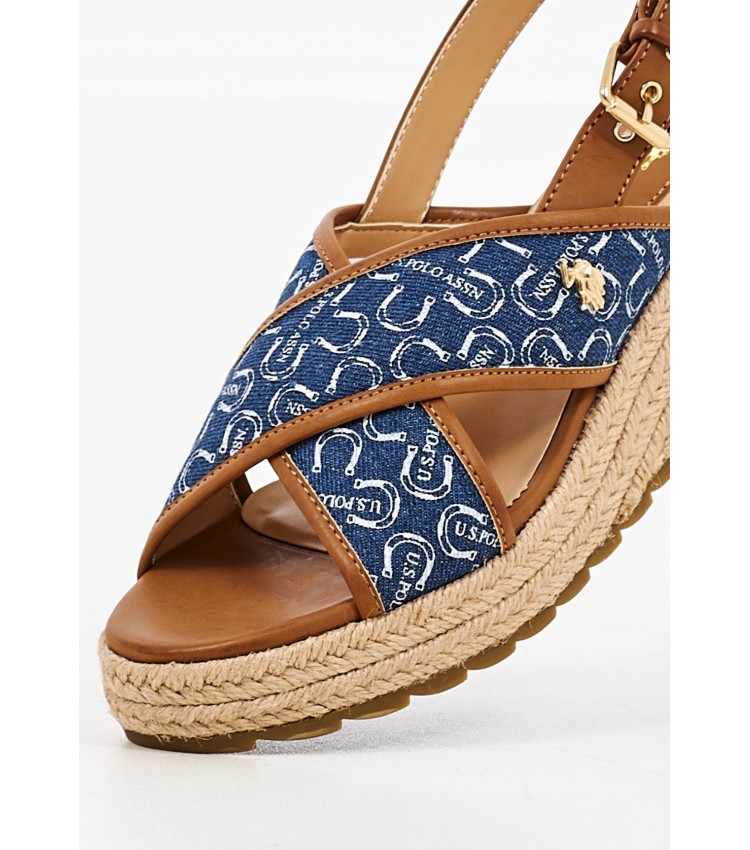 Women Platforms Low Kate005 Blue U.S. Polo Assn.