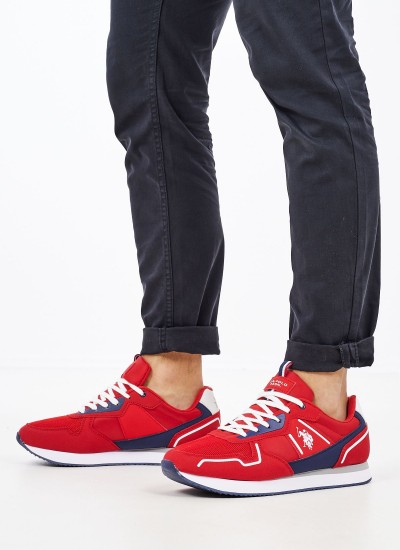 Ανδρικά Παπούτσια Casual Track.Runner Άσπρο Δέρμα Καστόρι Tommy Hilfiger