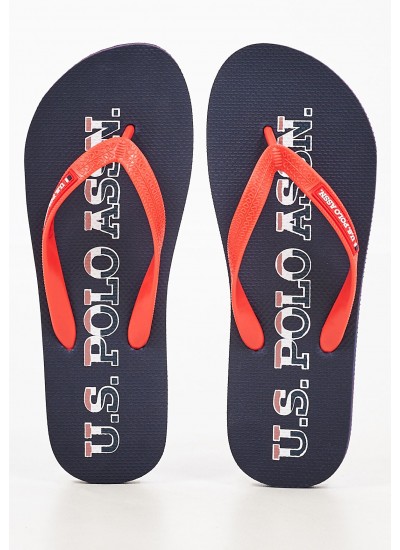 Men Flip Flops & Sandals Vaian005 Blue Rubber U.S. Polo Assn.