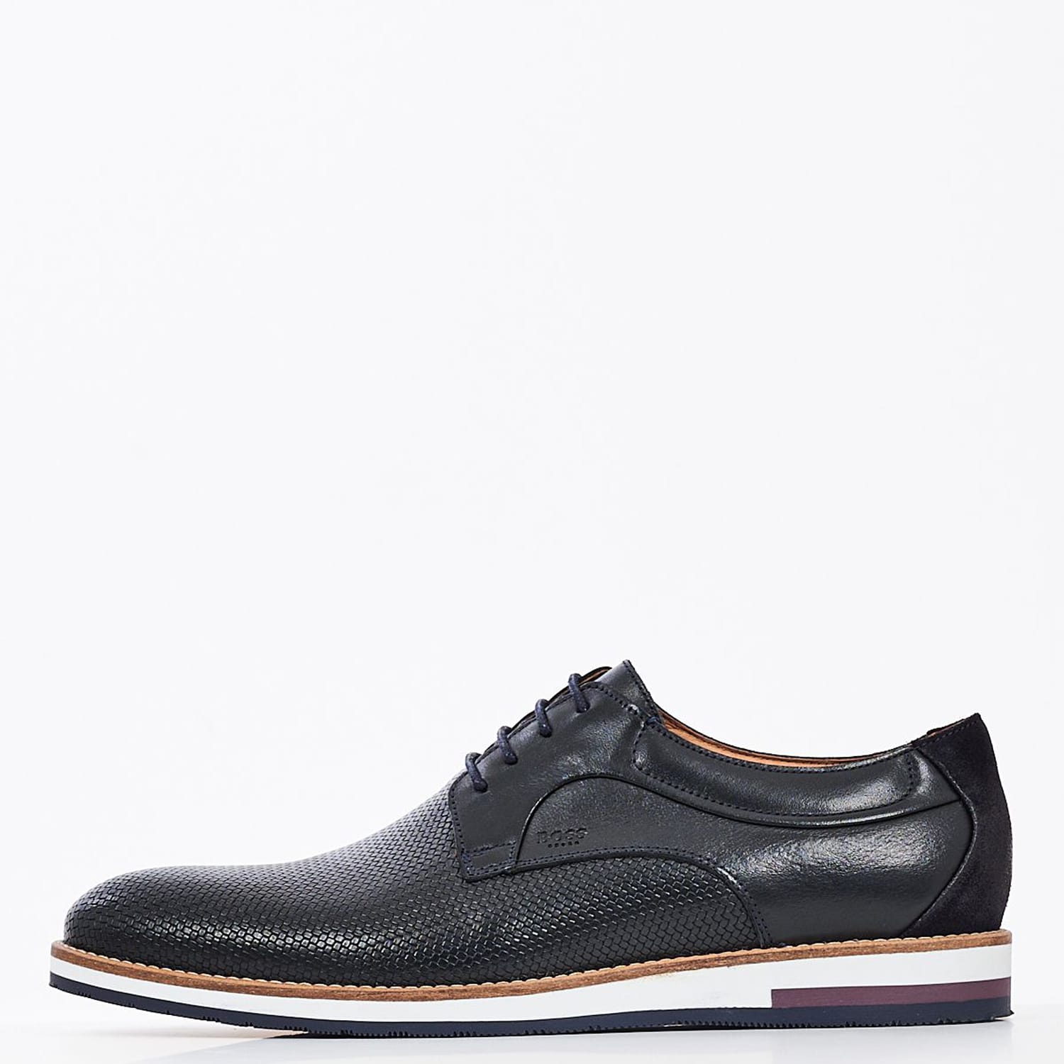 Ανδρικά Παπούτσια Δετά S1616 Μπλε Δέρμα Boss shoes