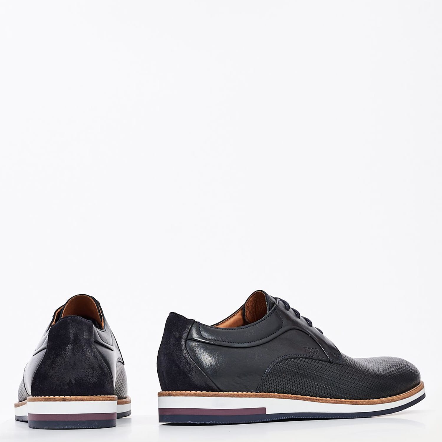 Ανδρικά Παπούτσια Δετά S1616 Μπλε Δέρμα Boss shoes Δετά Παπούτσια Boss shoes S1616-Blue