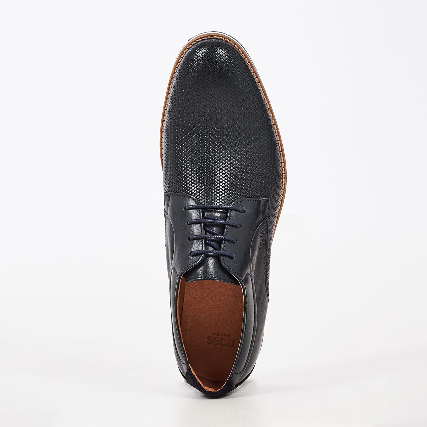 Ανδρικά Παπούτσια Δετά S1616 Μπλε Δέρμα Boss shoes Δετά Παπούτσια Boss shoes S1616-Blue