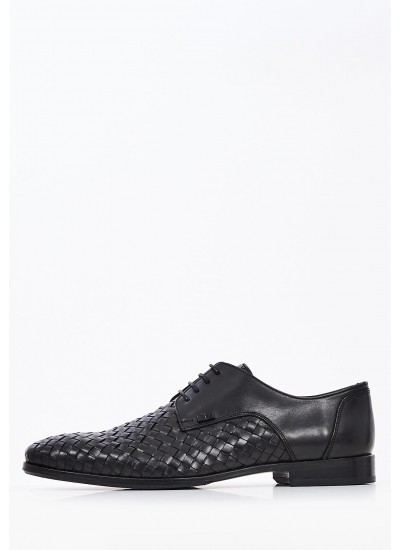 Men Shoes S4972.Braid Black Leather Boss shoes