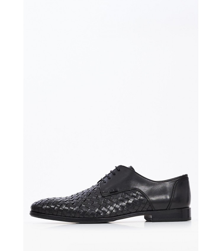 Men Shoes S4972.Braid Black Leather Boss shoes