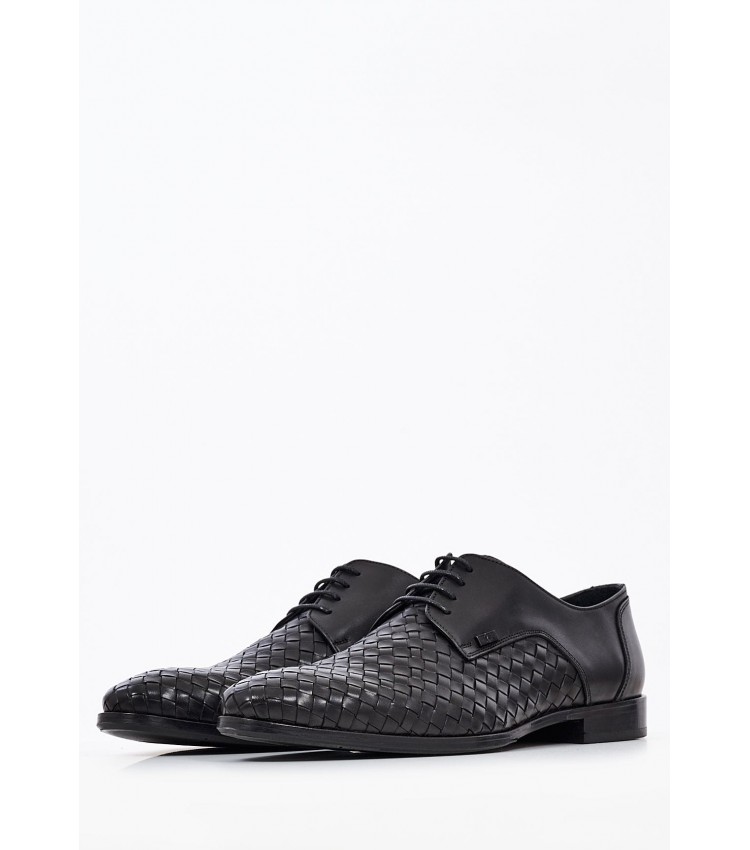 Men Shoes S4972.Braid Black Leather Boss shoes
