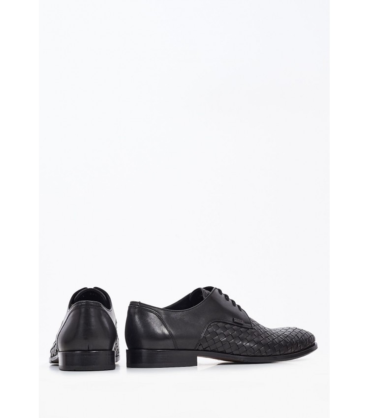 Men Shoes S4972.Braid Black Leather Boss shoes