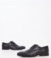 Ανδρικά Παπούτσια Δετά S4972.Braid Μαύρο Δέρμα Boss shoes