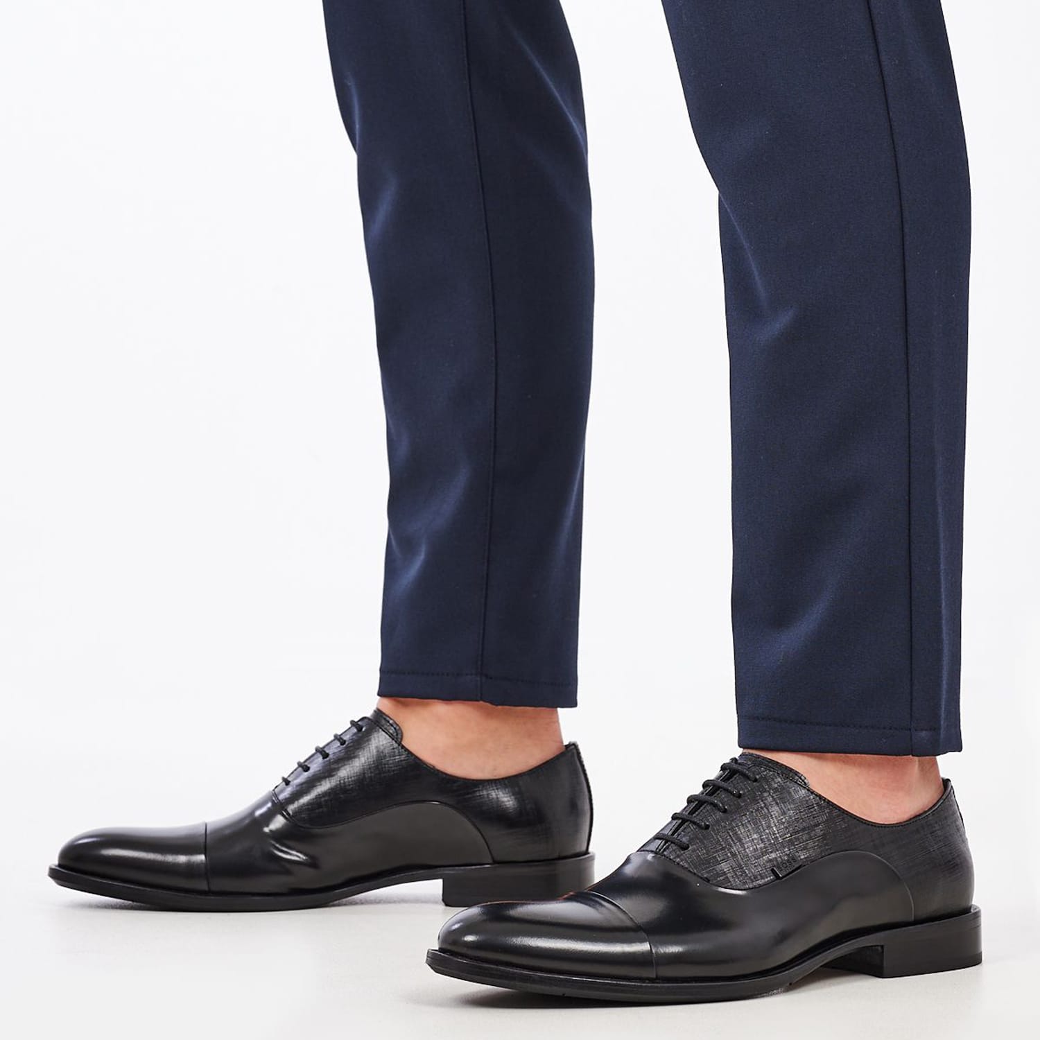 Ανδρικά Παπούτσια Δετά S5626.Flo Μαύρο Δέρμα Boss shoes