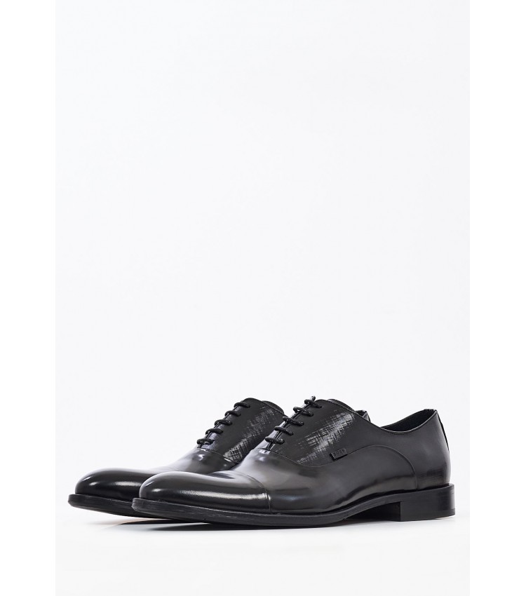 Men Shoes S5626.Flo Black Leather Boss shoes